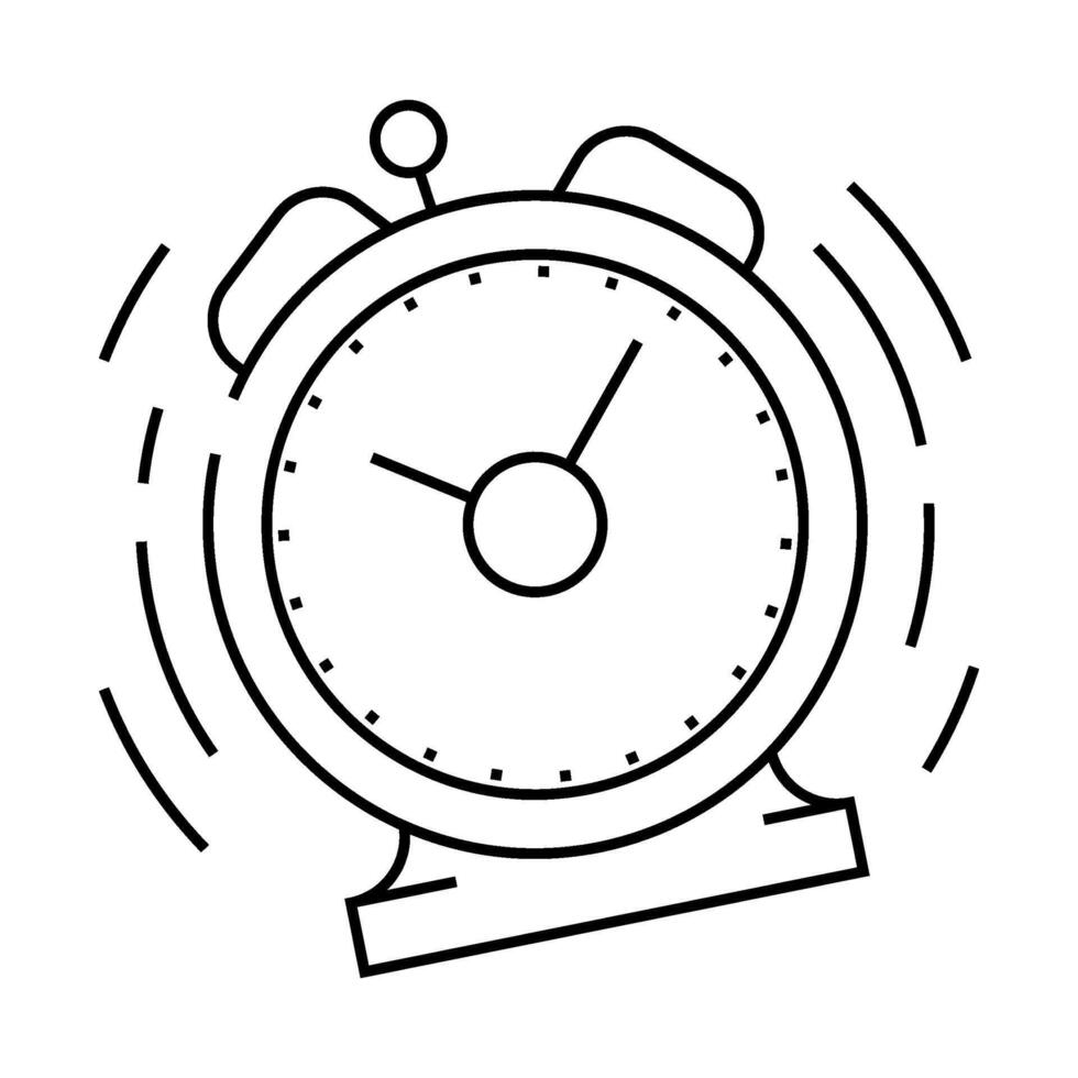 ringing alarm clock line icon illustration vector
