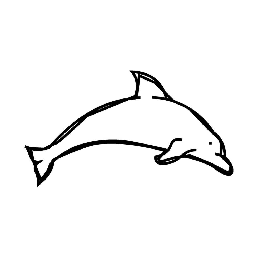 dolphin water mammal animal line icon illustration vector