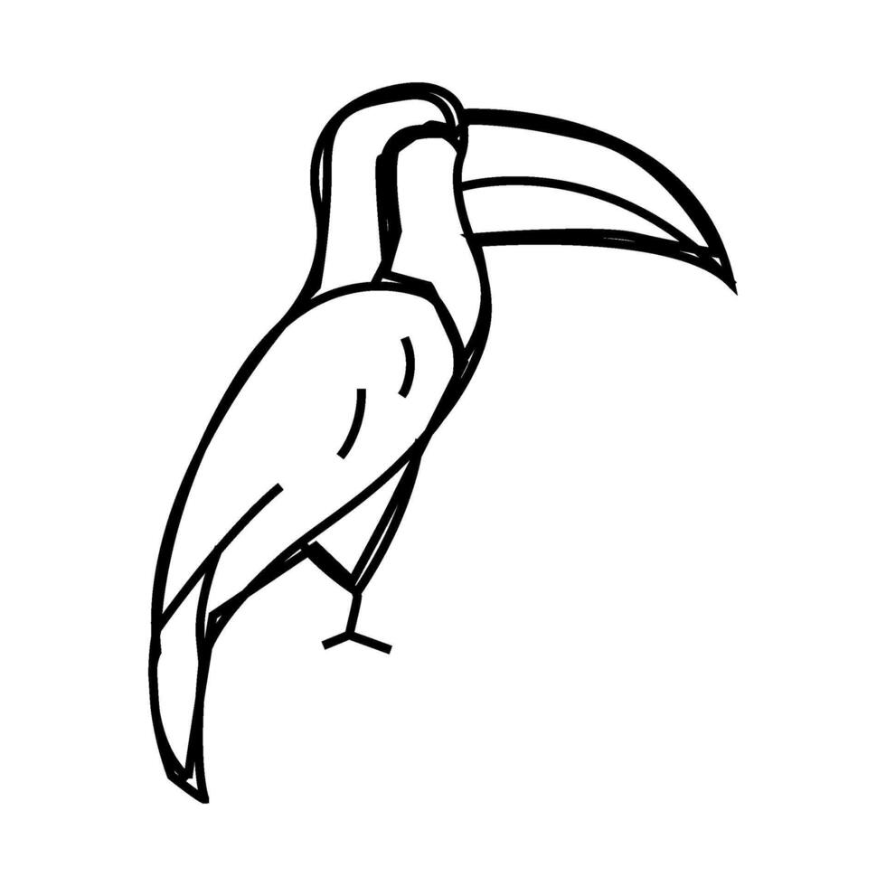 toucan bird line icon illustration vector