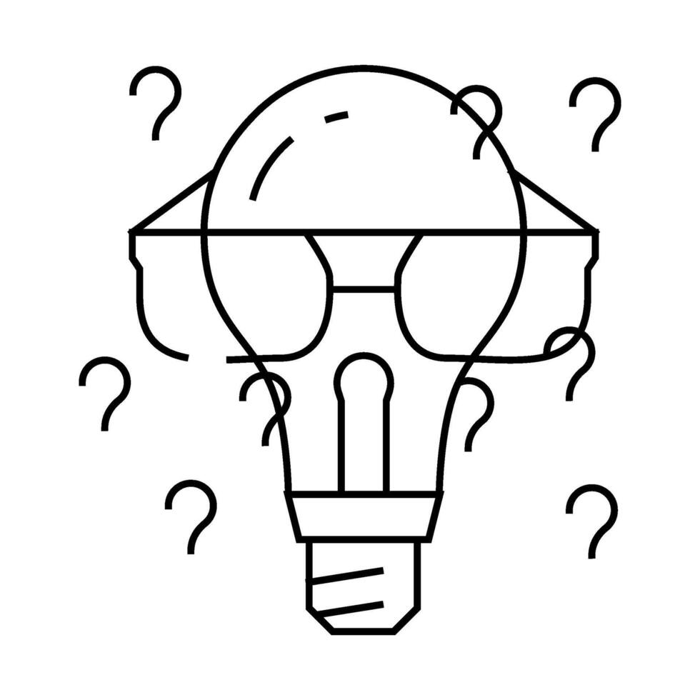 think light bulb line icon illustration vector