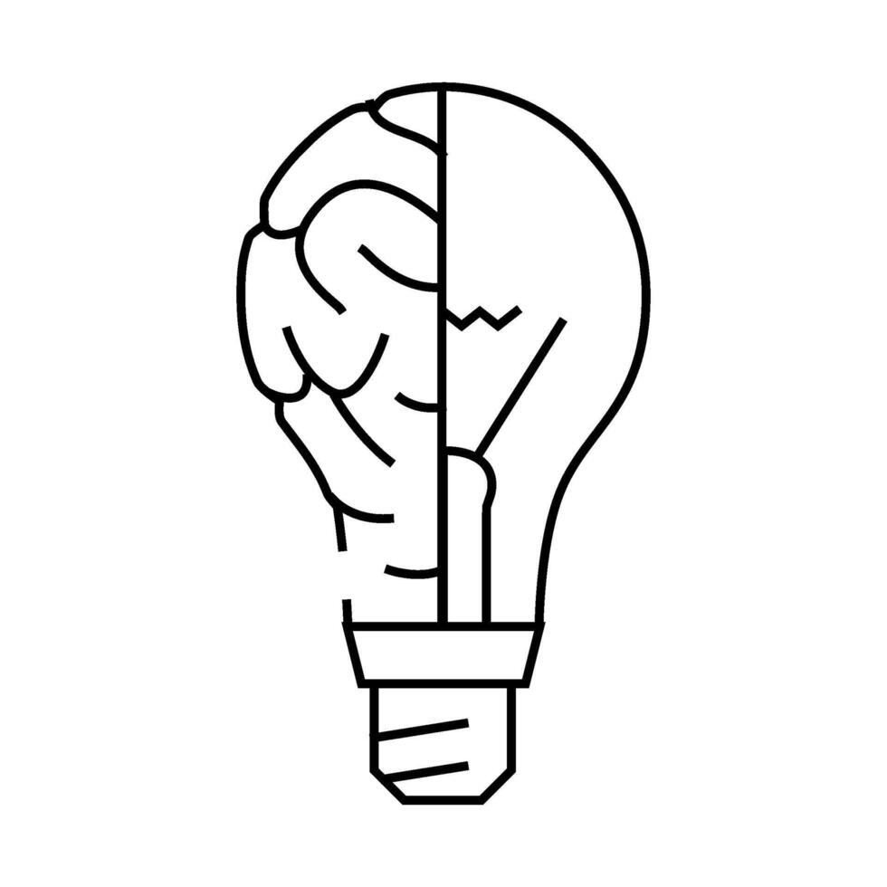 idea light bulb line icon illustration vector