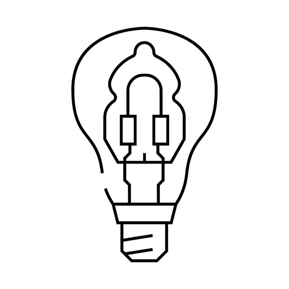 halogen light bulb line icon illustration vector