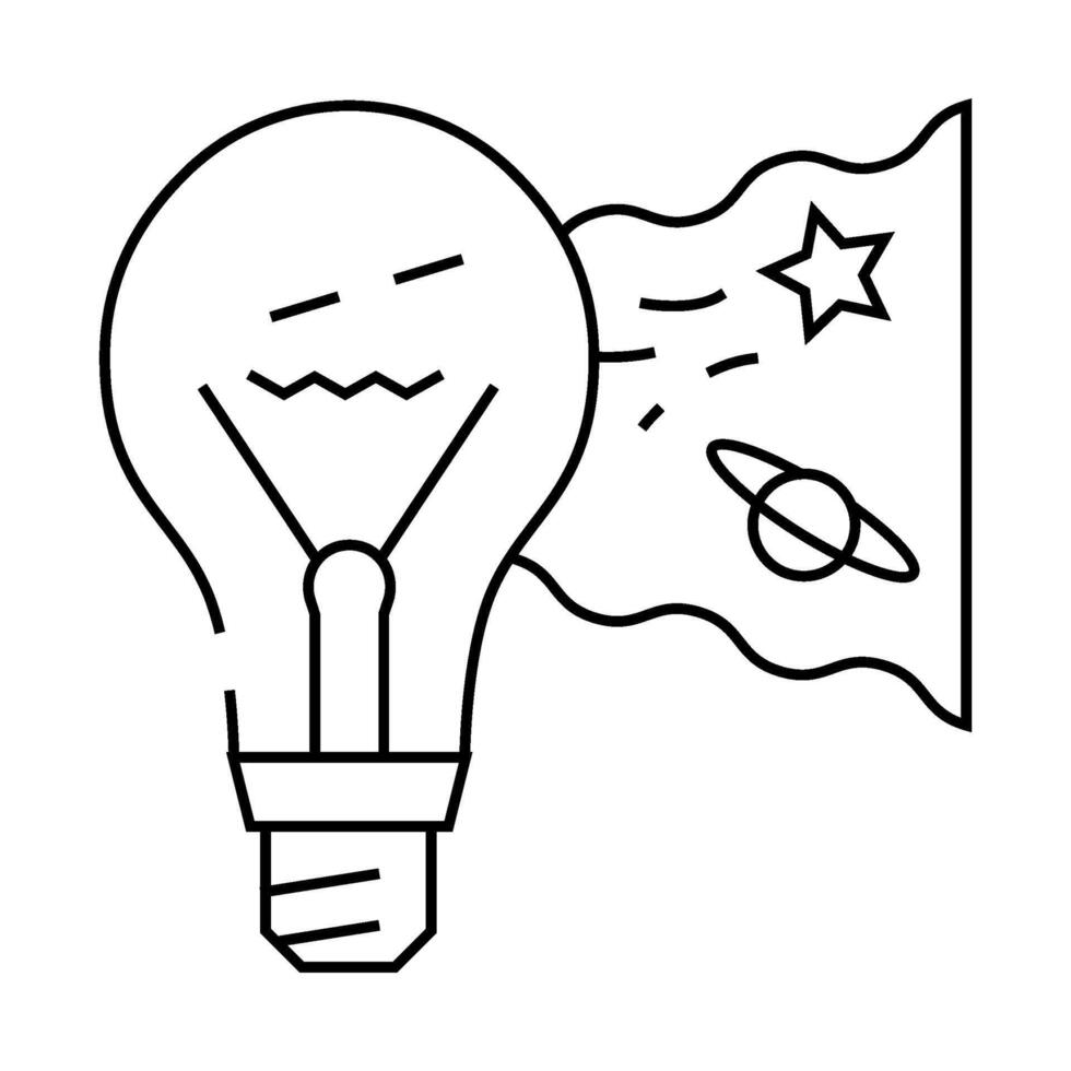 imagination light bulb line icon illustration vector