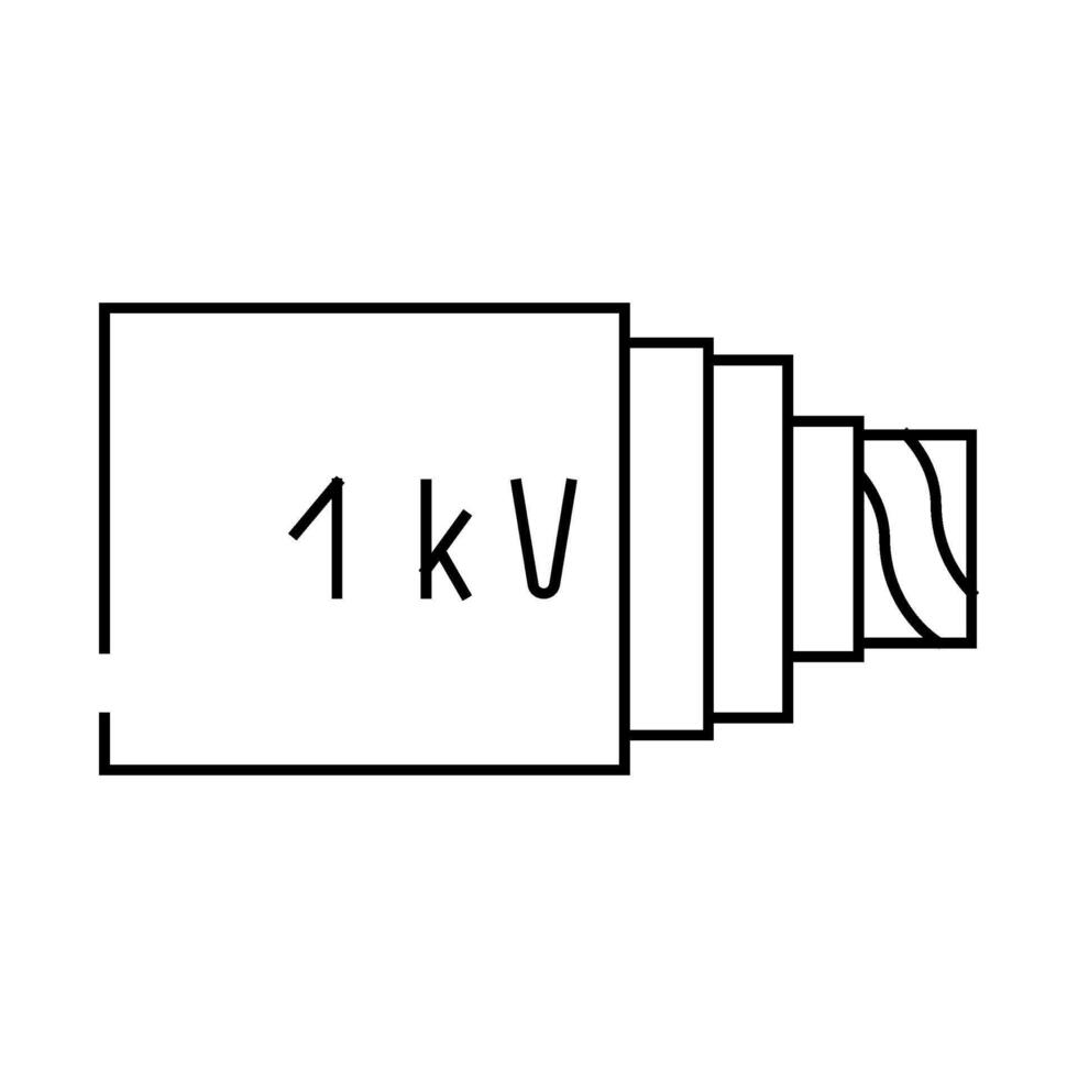 medium voltage cables line icon illustration vector