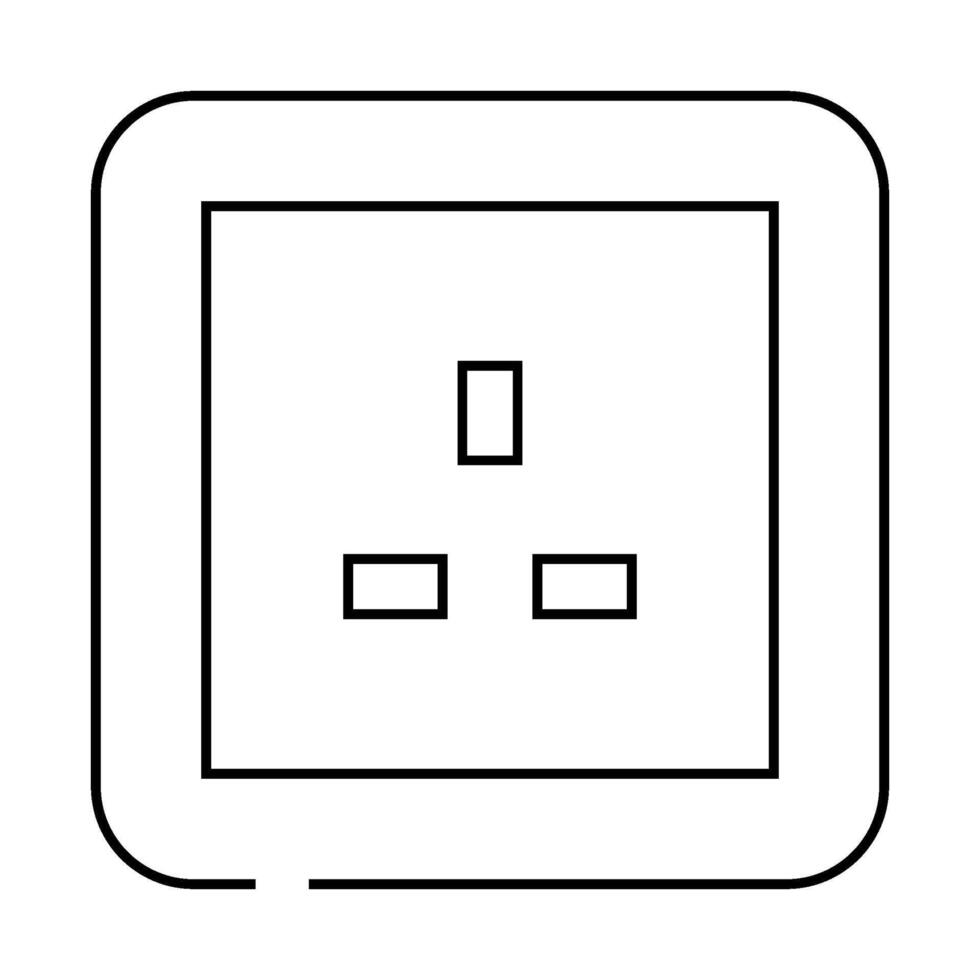 uk british socket line icon illustration vector