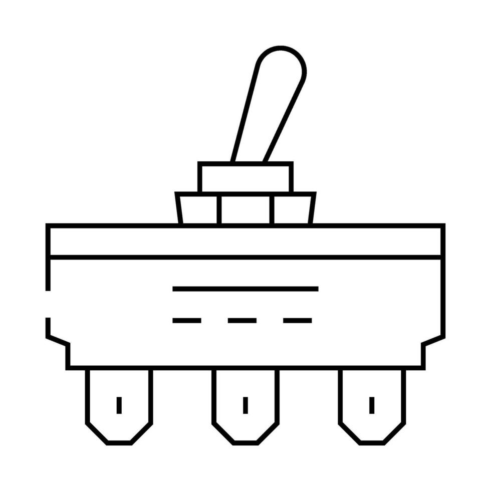 double pole single throw switch electronic part line icon illustration vector