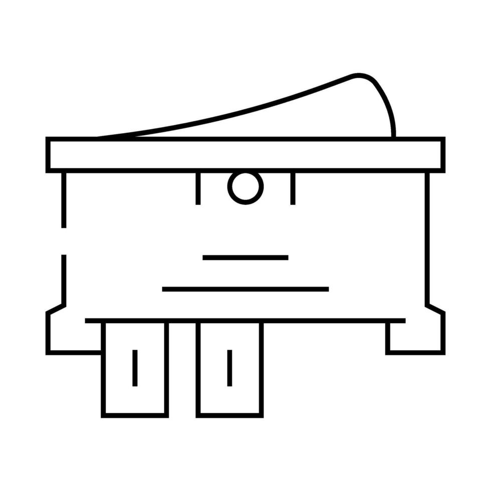 single pole single throw switch line icon illustration vector