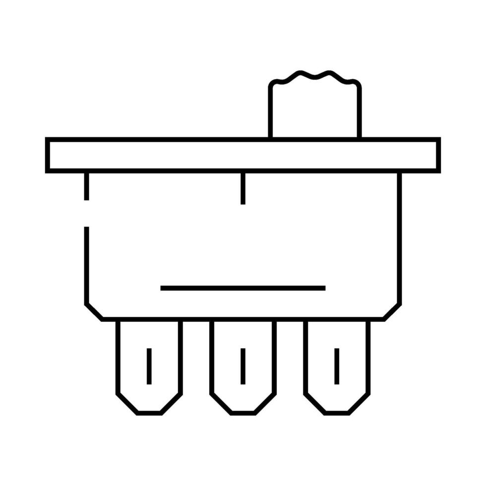 single pole double throw electrical switch line icon illustration vector