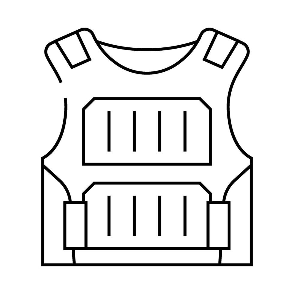 body armor line icon illustration vector