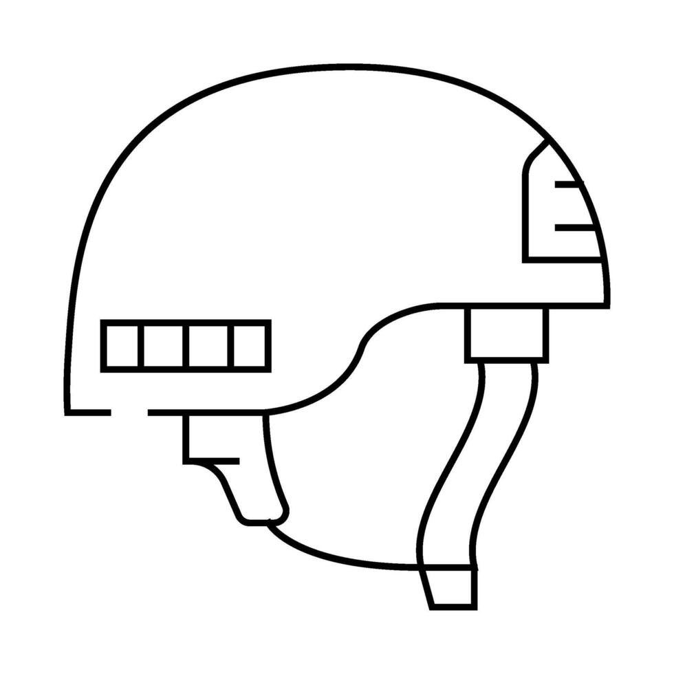 helmet soldier line icon illustration vector