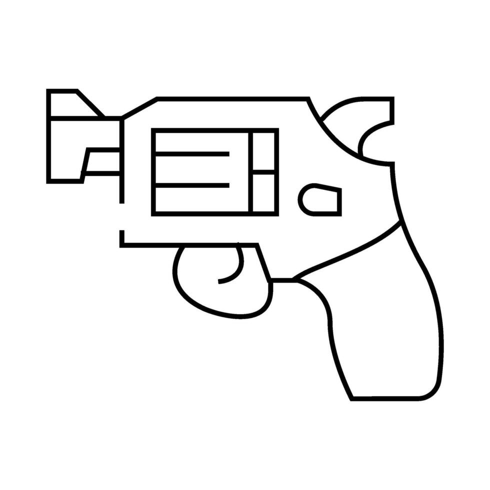revolver gun line icon illustration vector