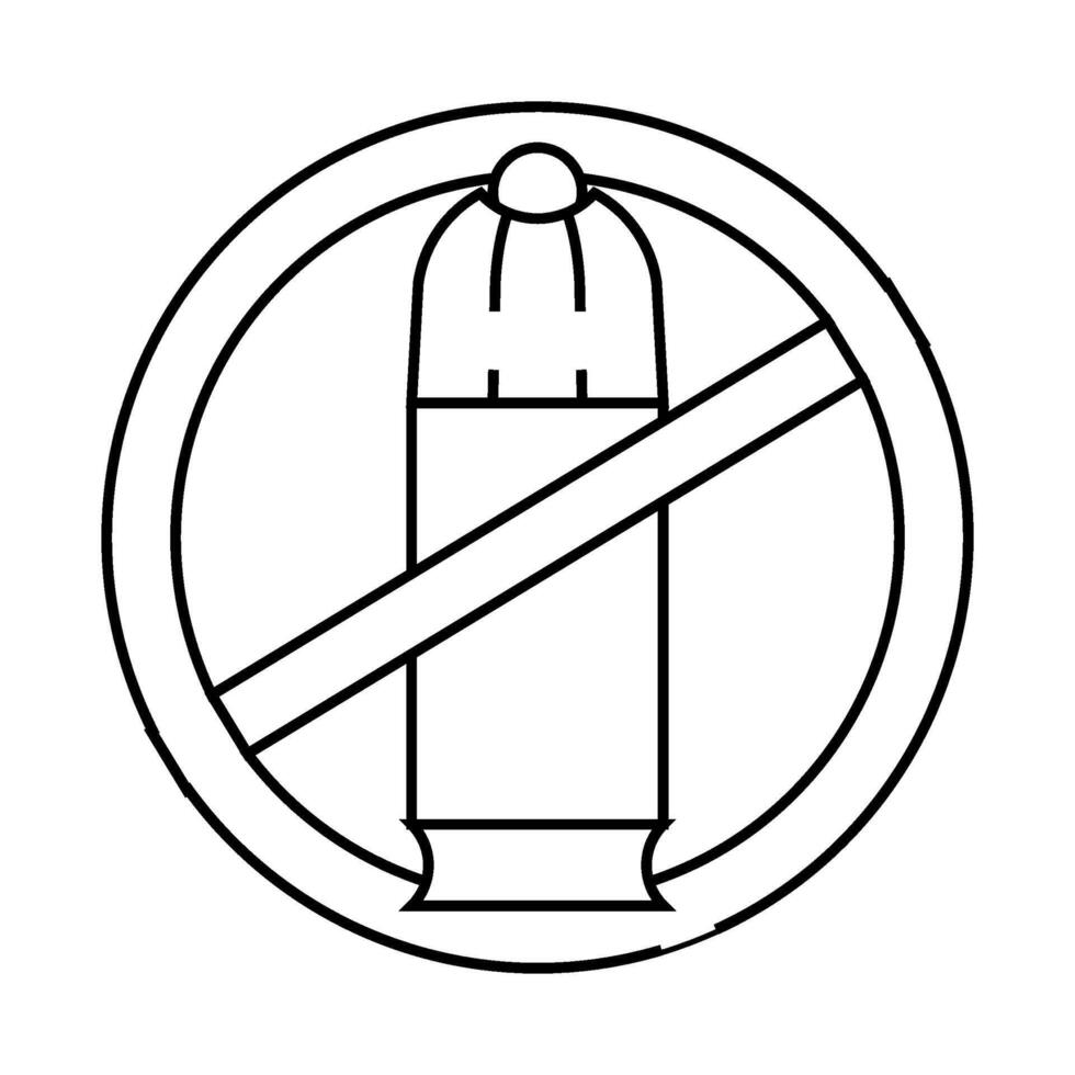 forbidden weapon line icon illustration vector