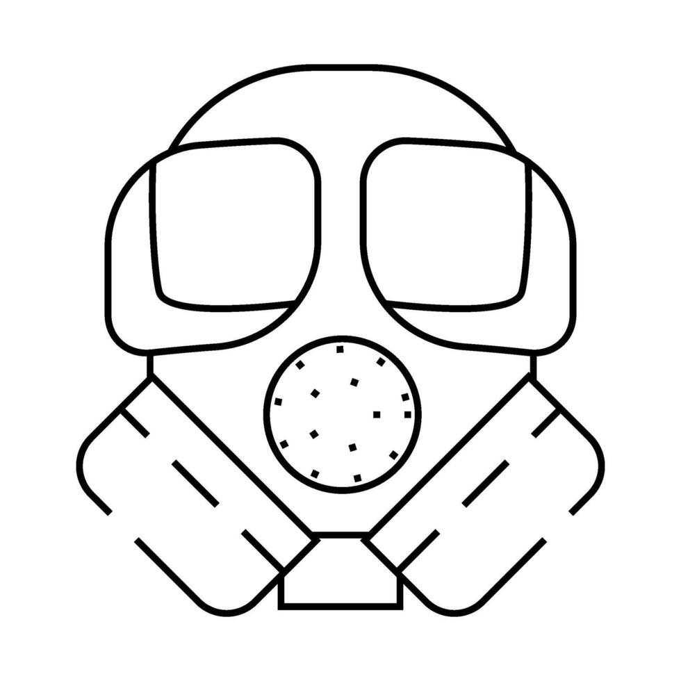 gas mask line icon illustration vector