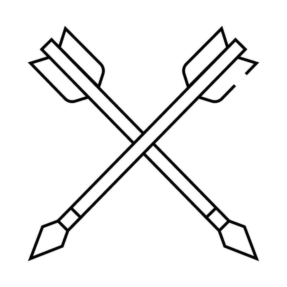 arrow for aiming line icon illustration vector