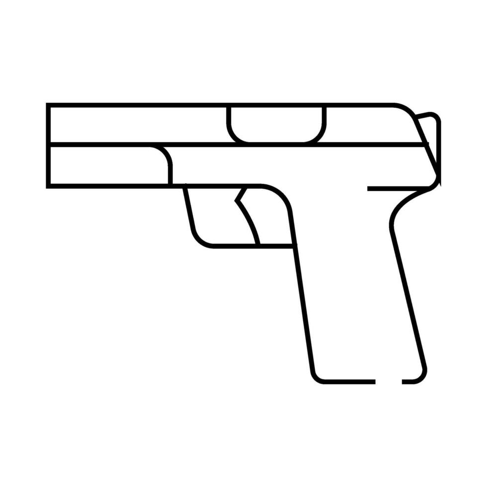 handgun weapon line icon illustration vector