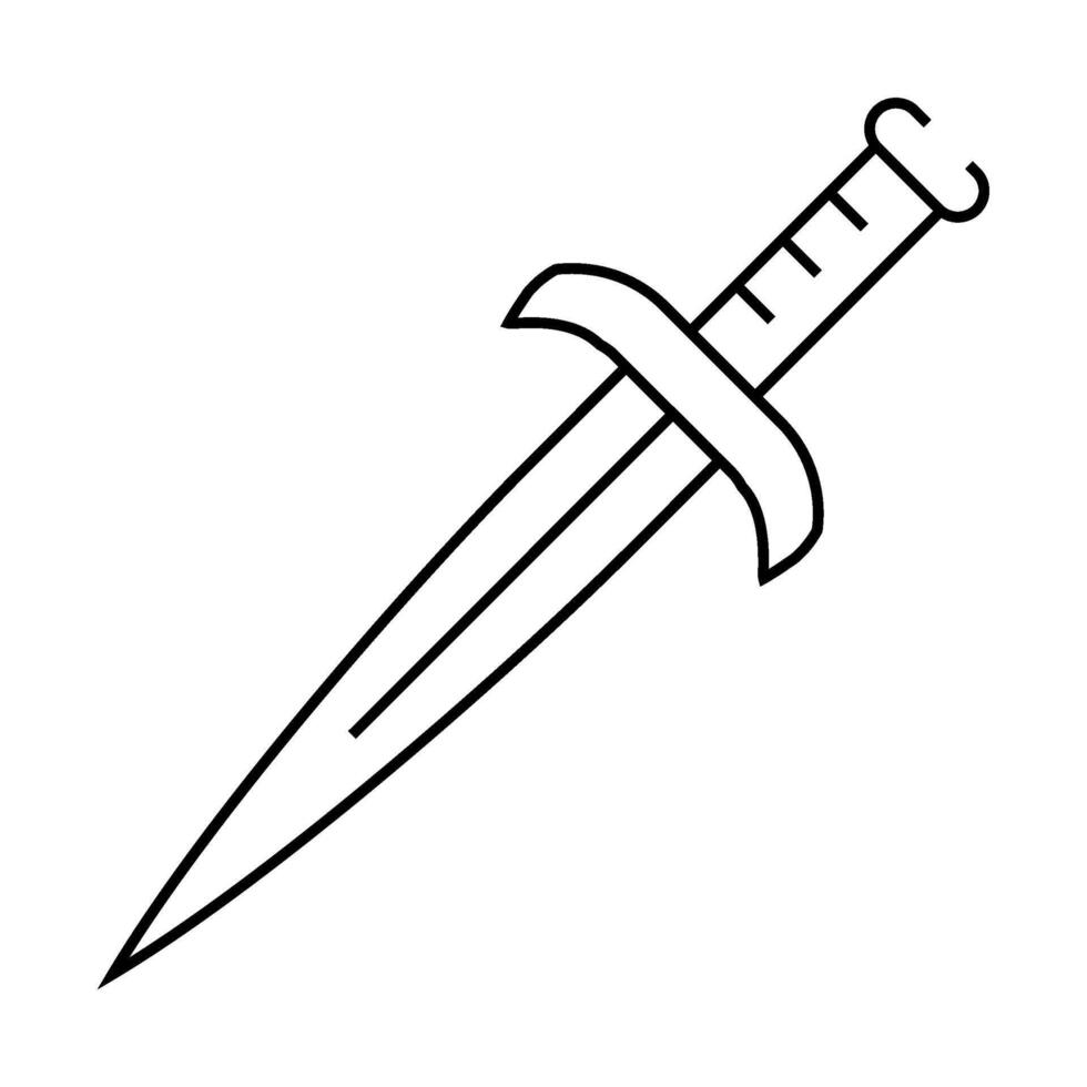 dagger knife line icon illustration vector