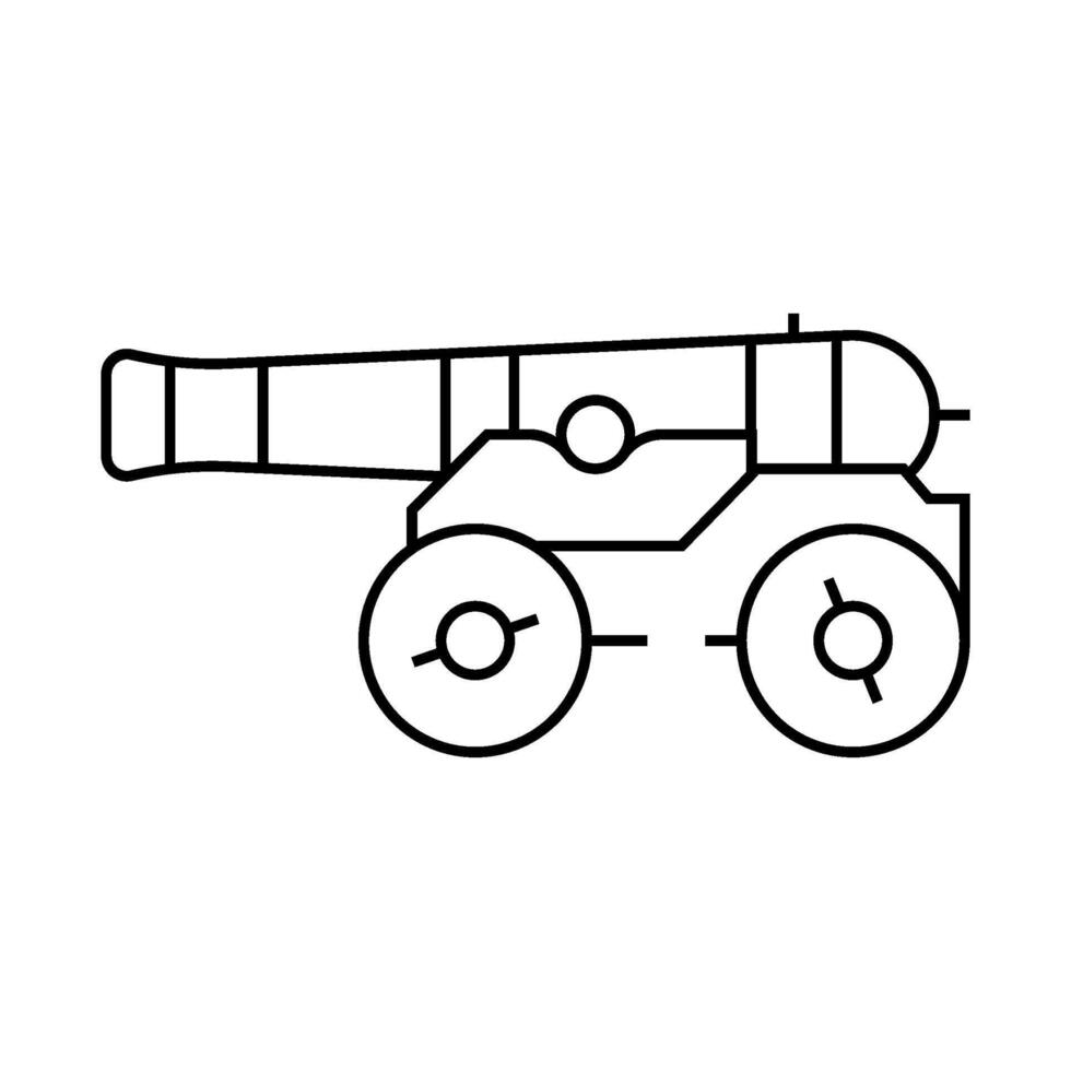 cannon weapon line icon illustration vector