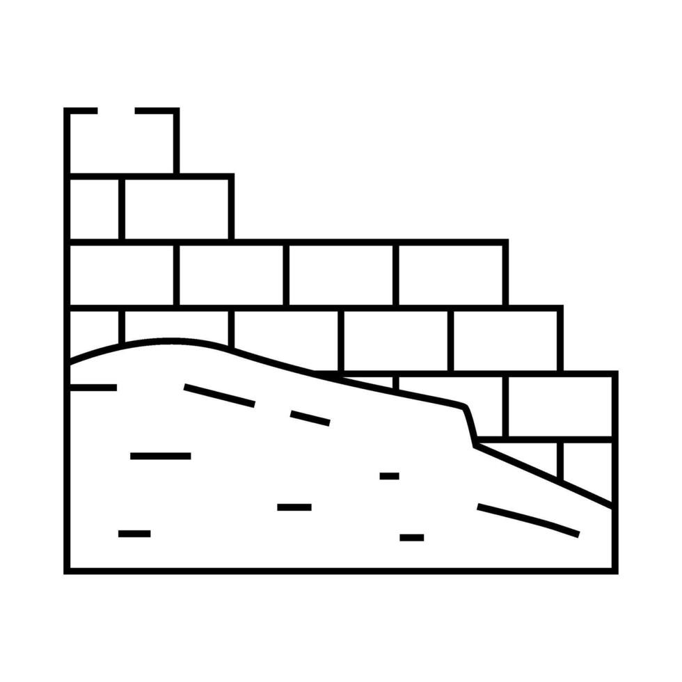 masonry building line icon illustration vector