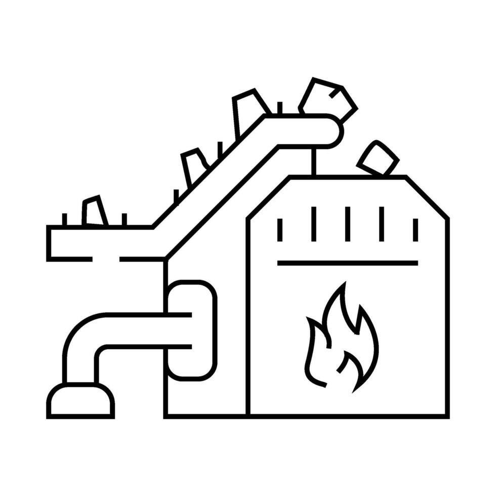 garbage incineration line icon illustration vector