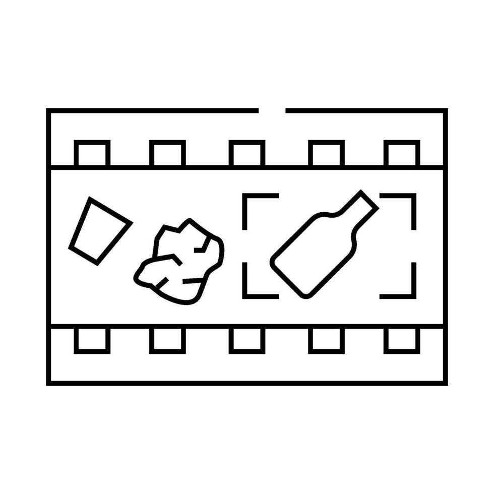 trash recognition line icon illustration vector