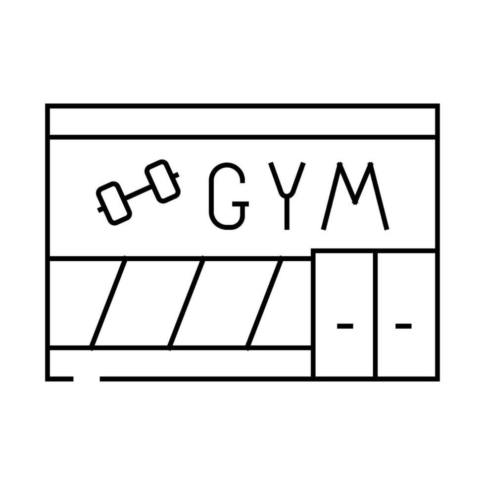 gym building line icon illustration vector