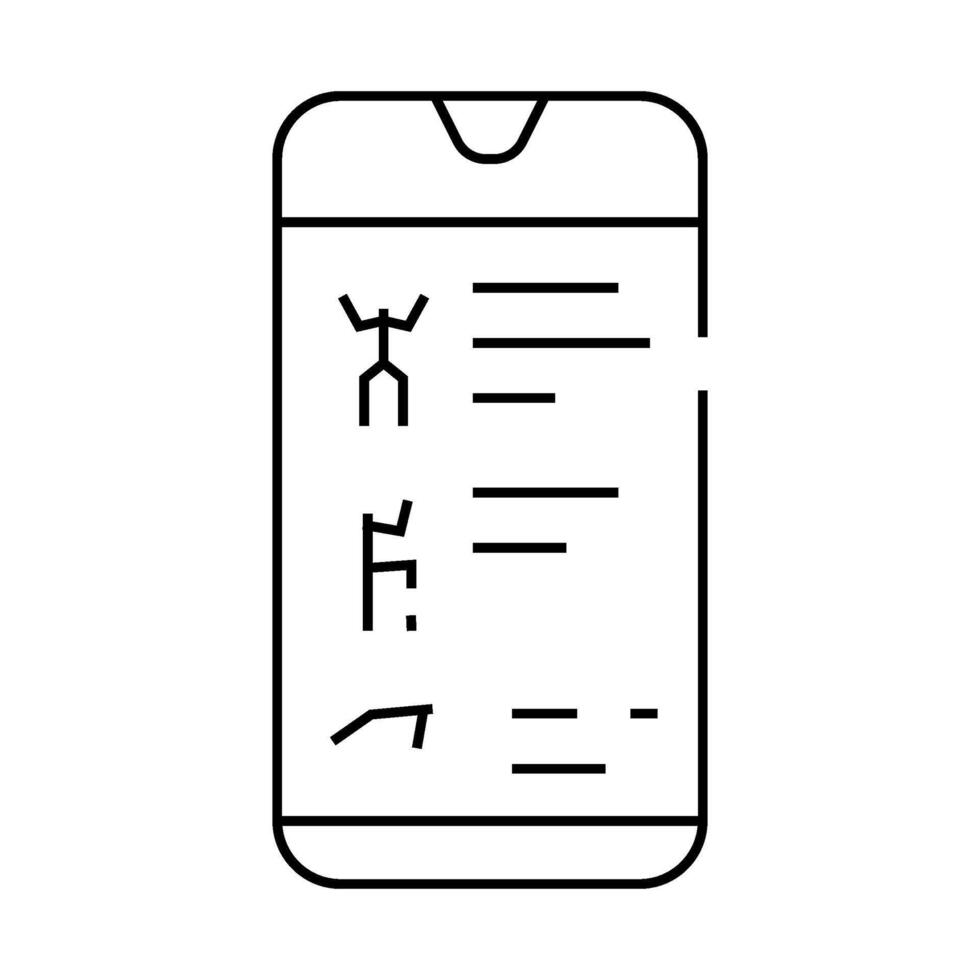 training app smartphone line icon illustration vector
