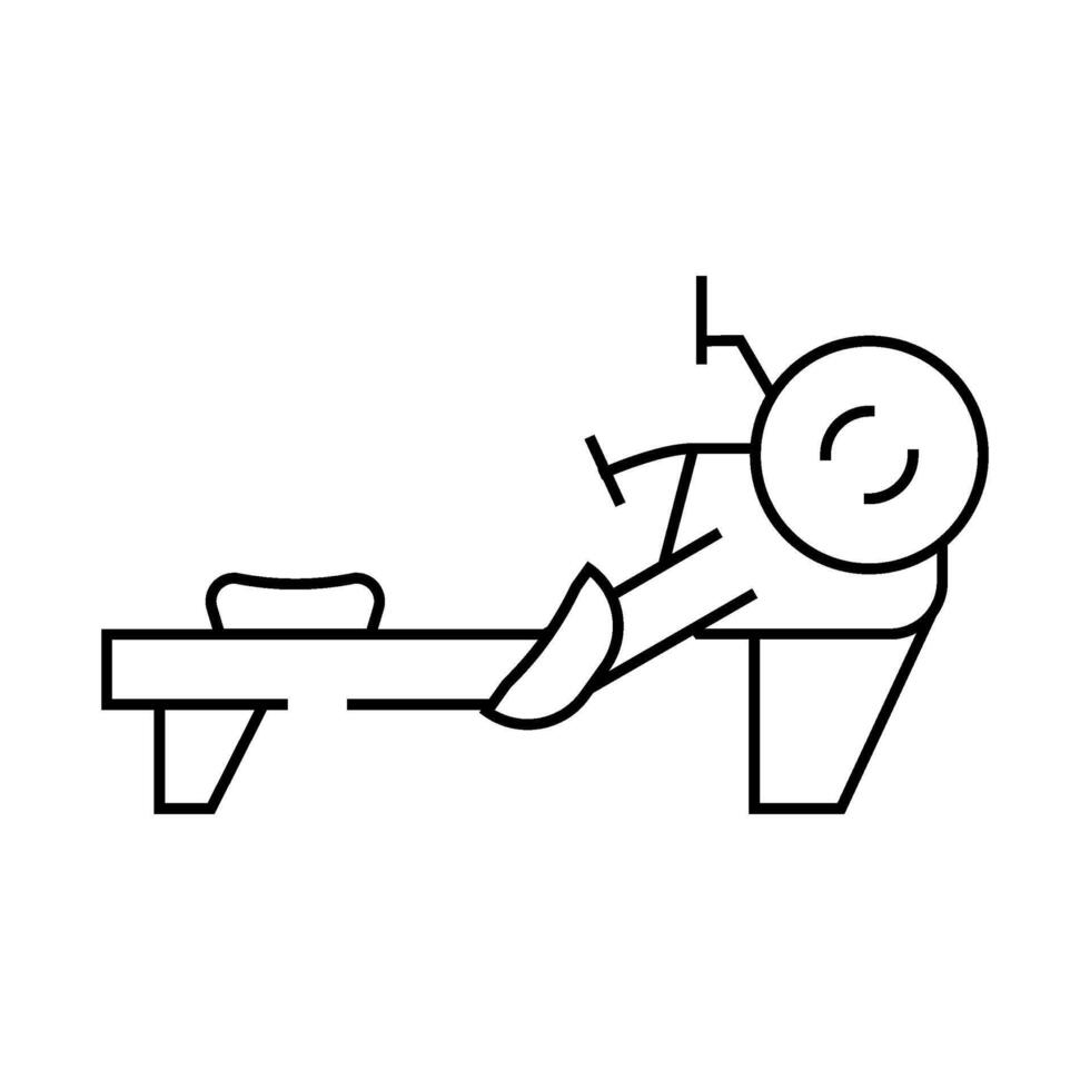 rowing machine line icon illustration vector
