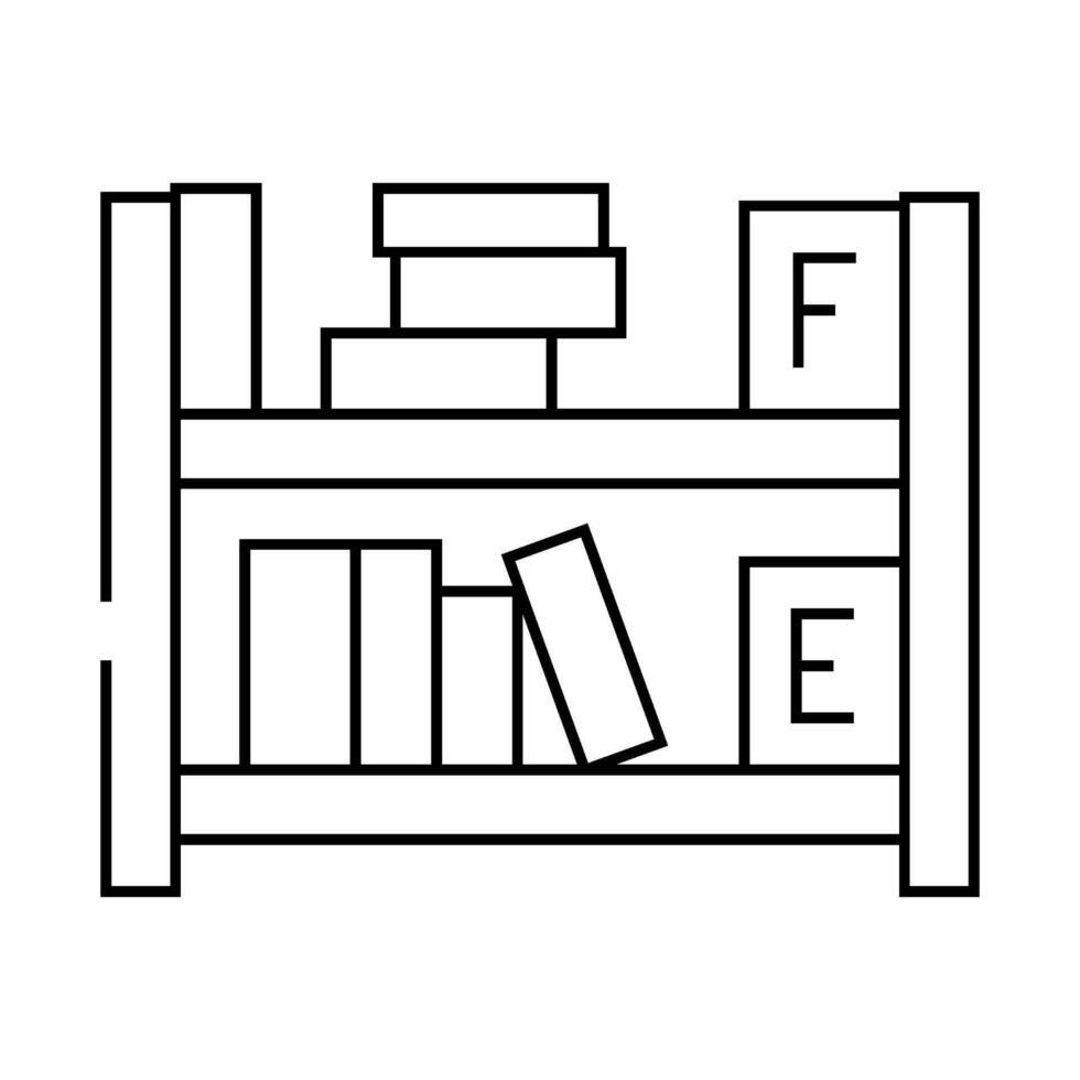library shelf line icon illustration vector