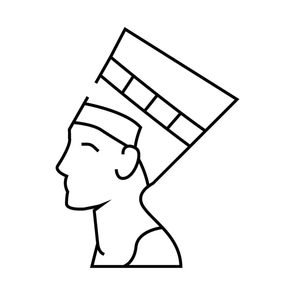 nefertiti egypt queen line icon illustration vector