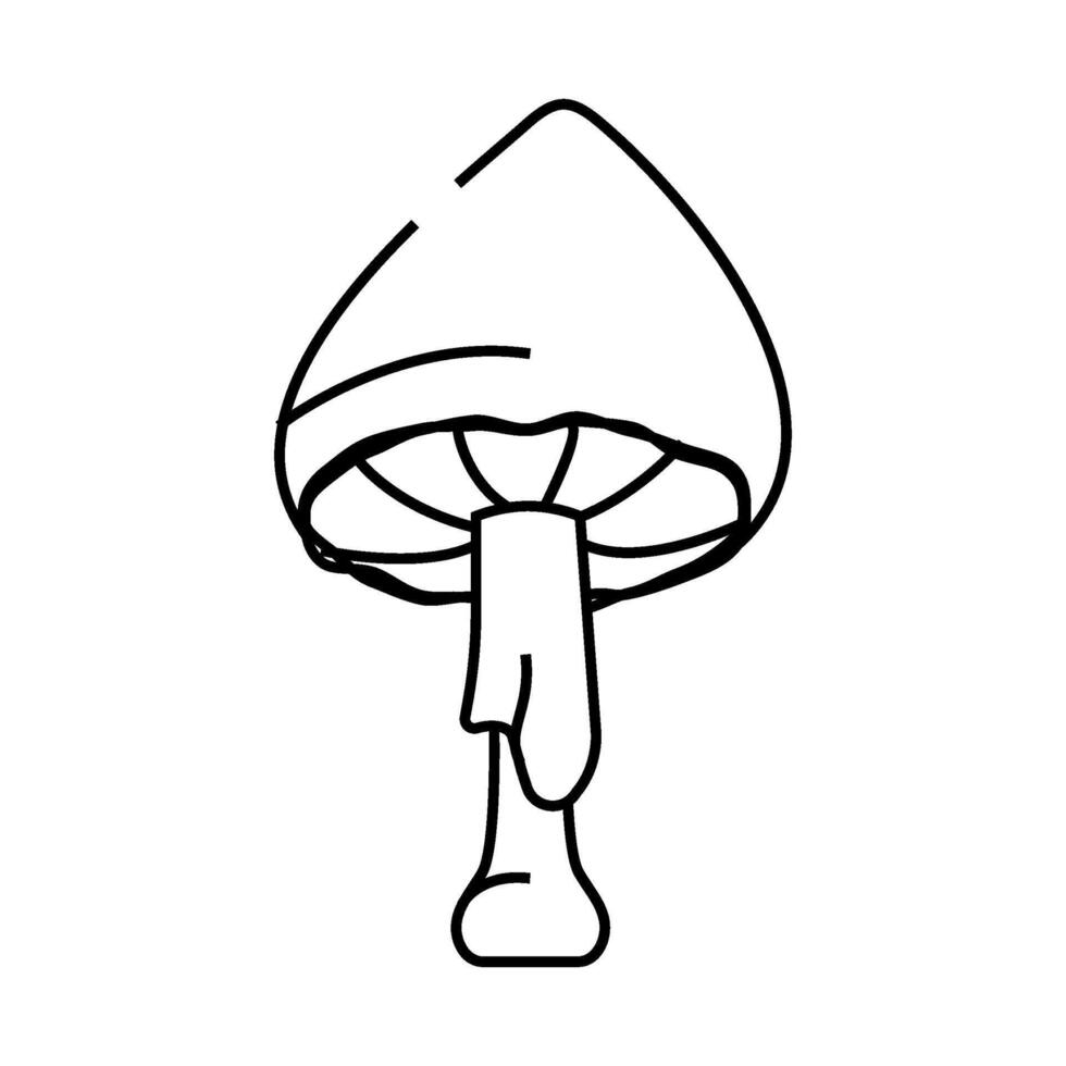 celestial mushroom line icon illustration vector