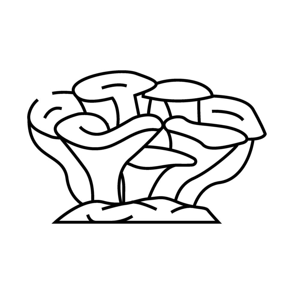 maitake mushroom line icon illustration vector