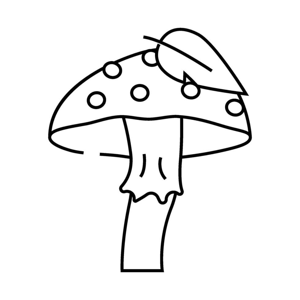 autumn mushroom line icon illustration vector