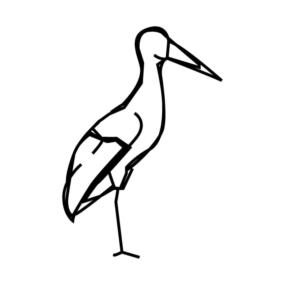 stork bird line icon illustration vector