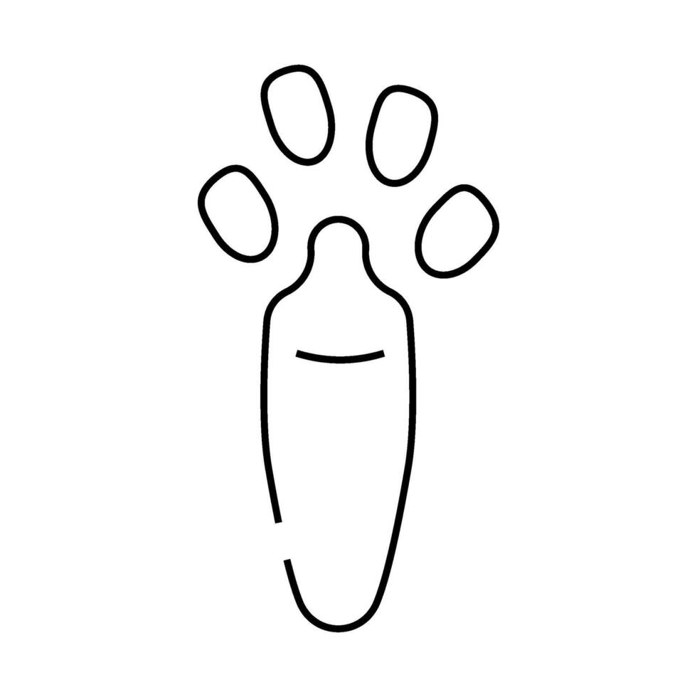 rabbit hoof print line icon illustration vector