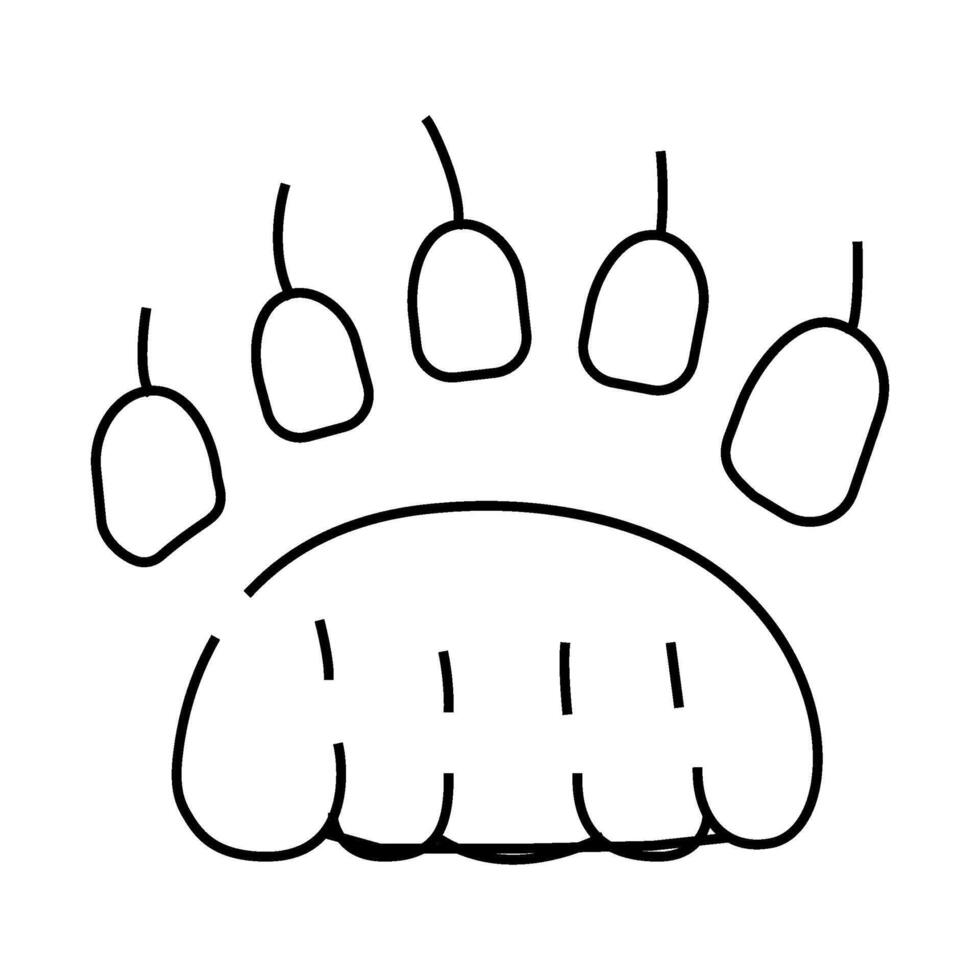 bear hoof print line icon illustration vector