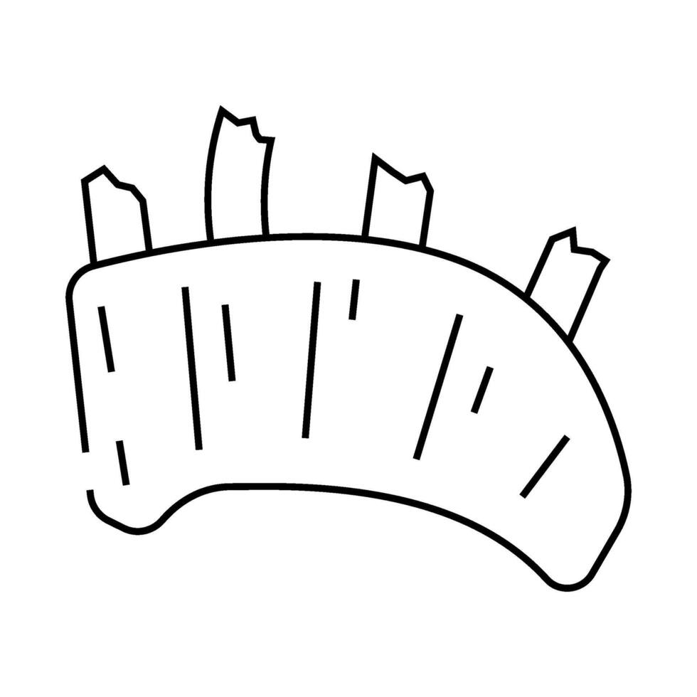 meat cube line icon illustration vector
