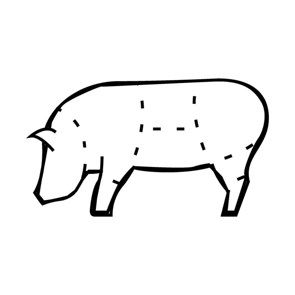 piglet scheme line icon illustration vector