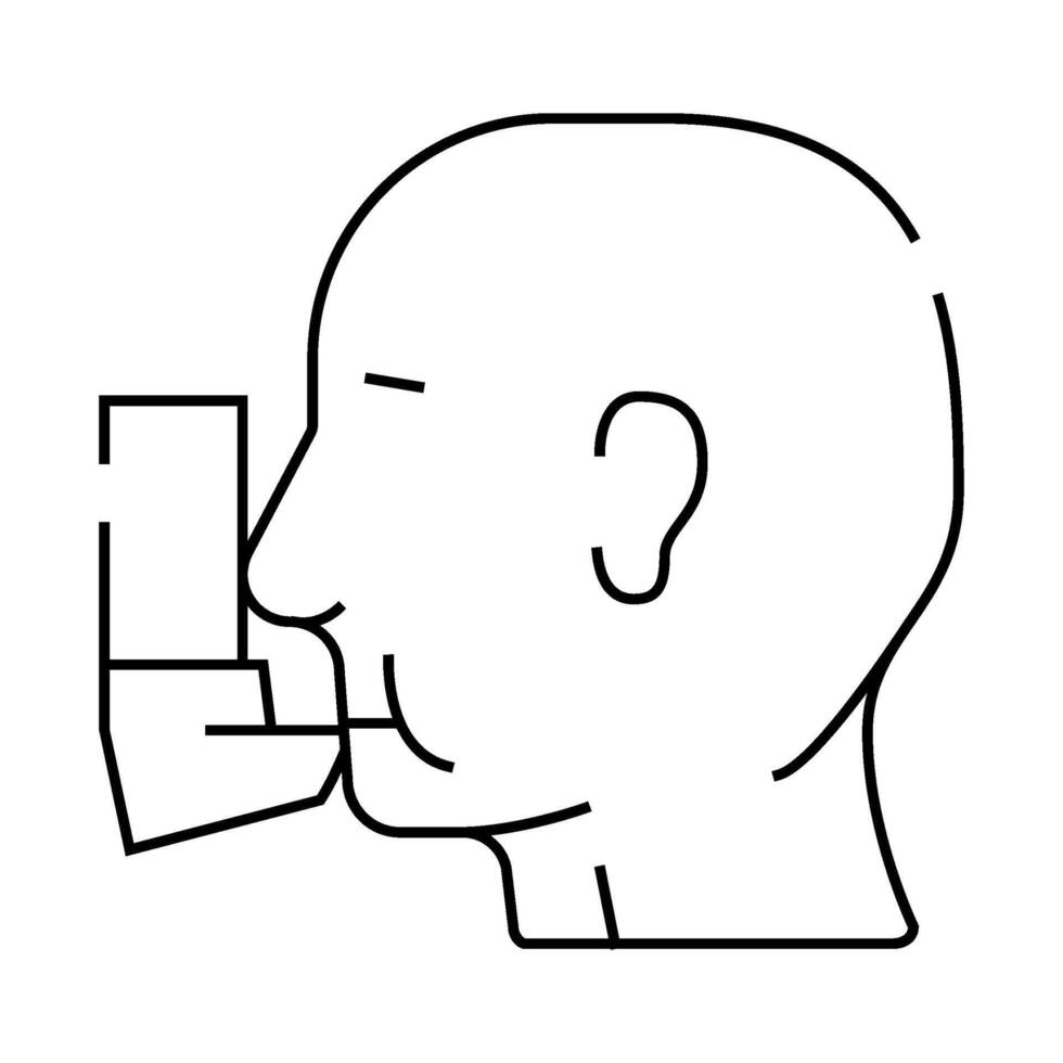 asthma health problem line icon illustration vector
