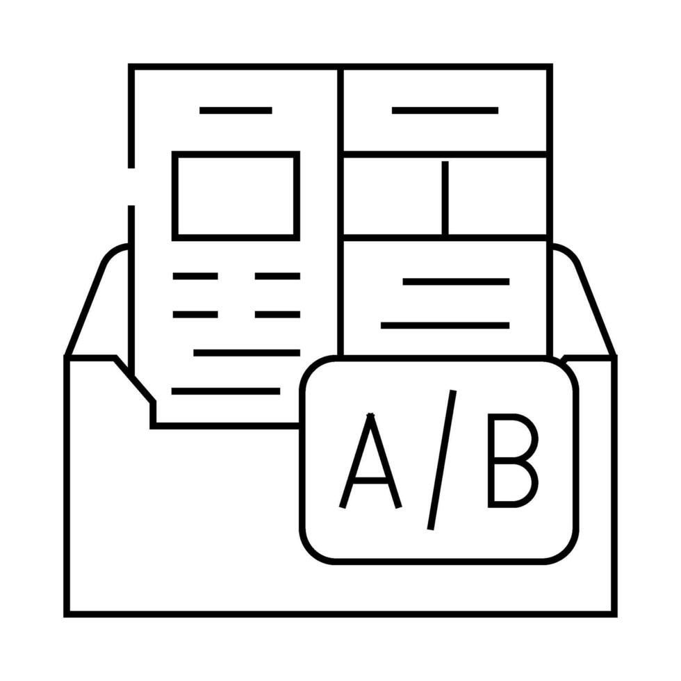 a b email split test line icon illustration vector