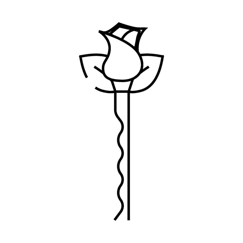 hair pin with rose flower line icon illustration vector