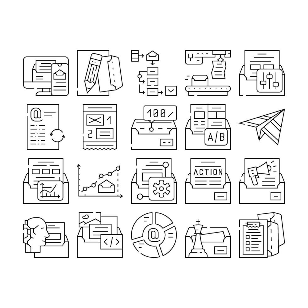 Email Marketing And Advertisement Icons Set vector