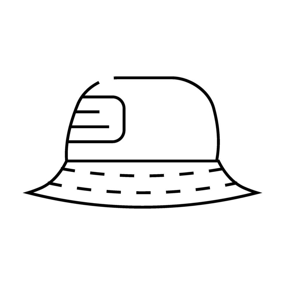 panama hat line icon illustration vector