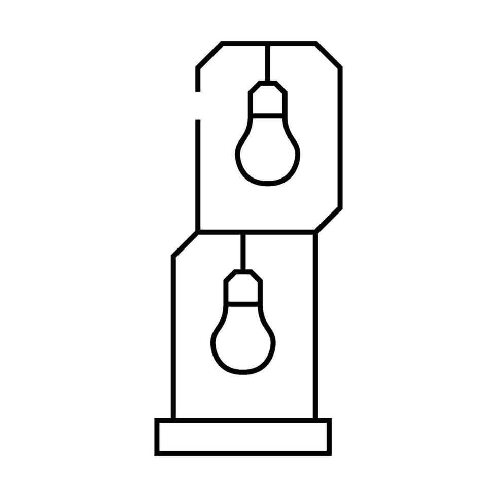 retro style lamp line icon illustration vector