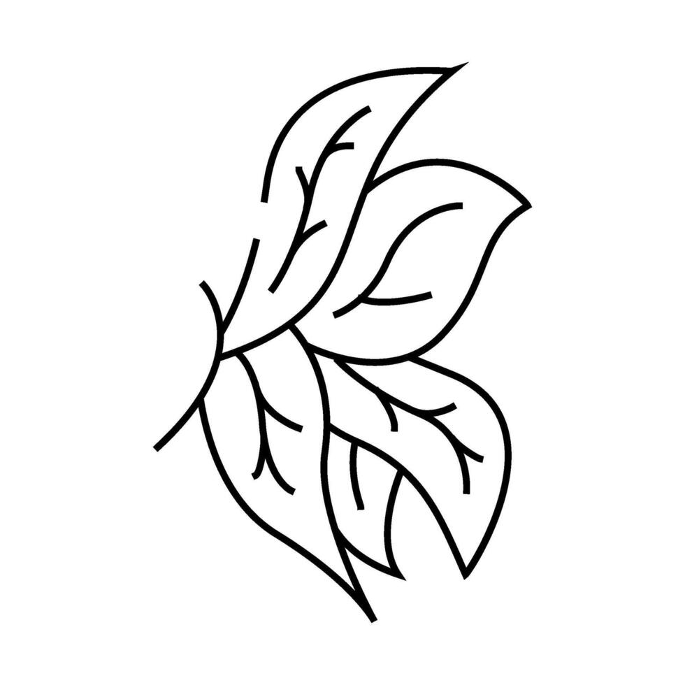 leaf wing line icon illustration vector