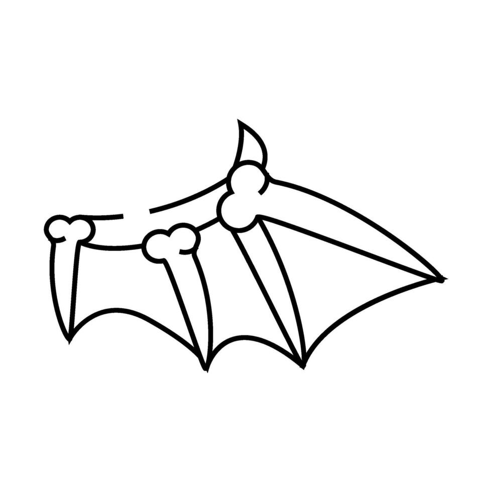 bones of wing line icon illustration vector