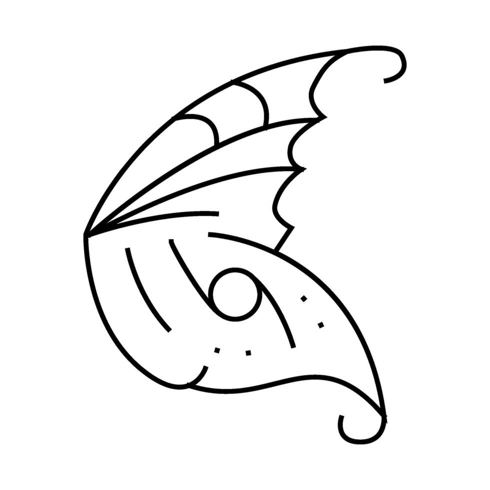 elf wing line icon illustration vector