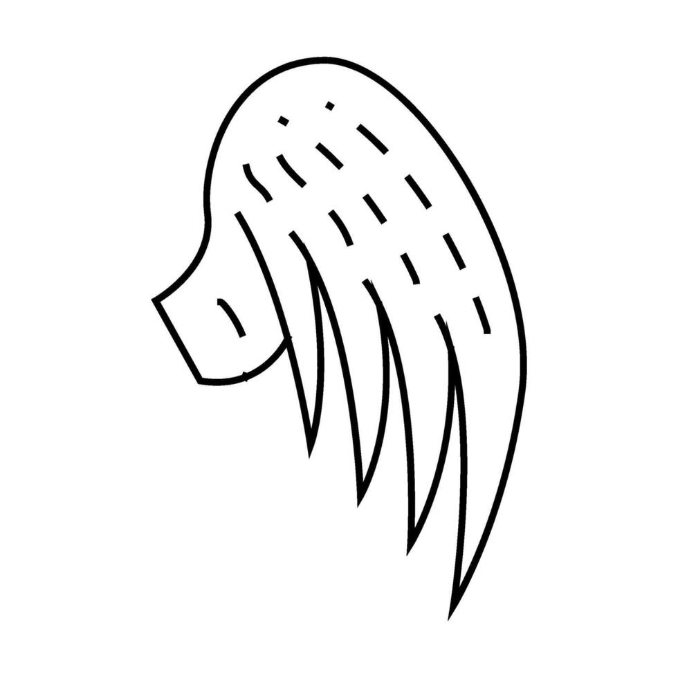 wing with feather line icon illustration vector