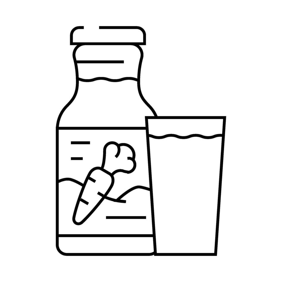 carrot juice line icon illustration vector