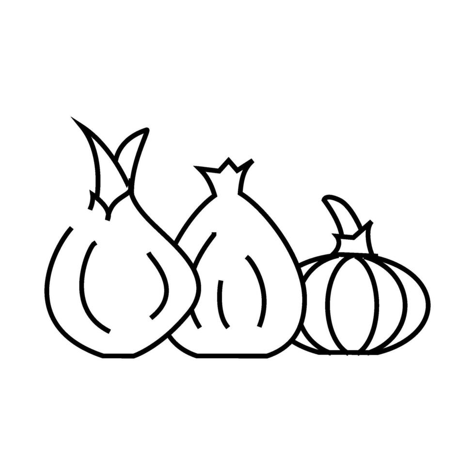 yellow red onion line icon illustration vector