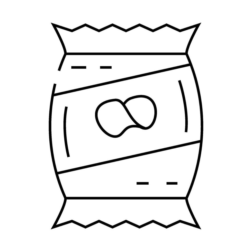 chips crunchy potatoes line icon illustration vector